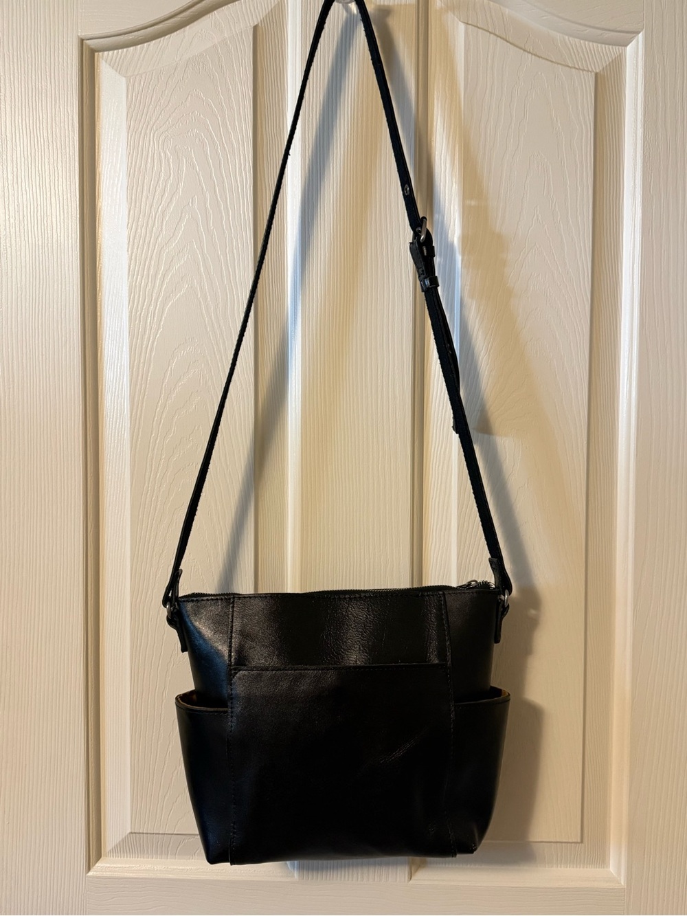 Patricia Nash Black Leather Crossbody Shoulder Bag